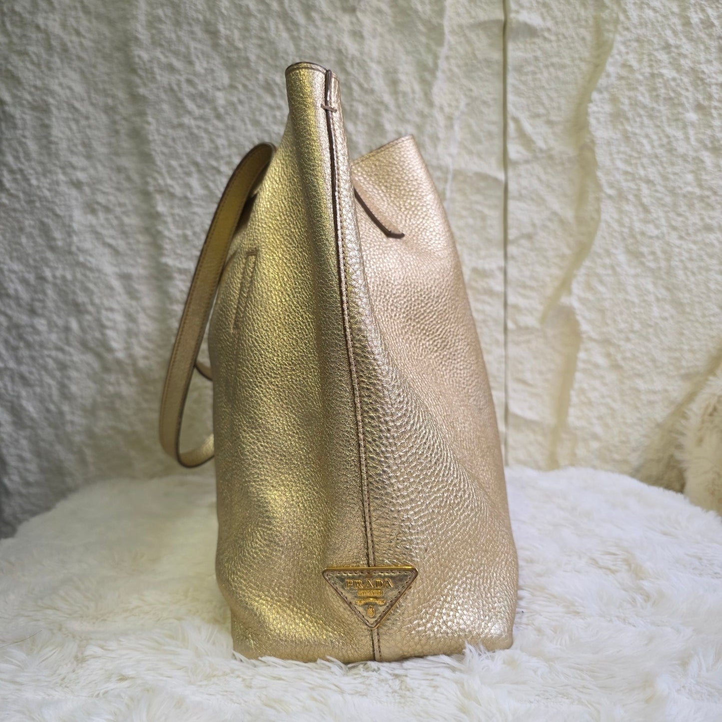 Prada Metallic Leather Tote Bag (Pre-Owned)