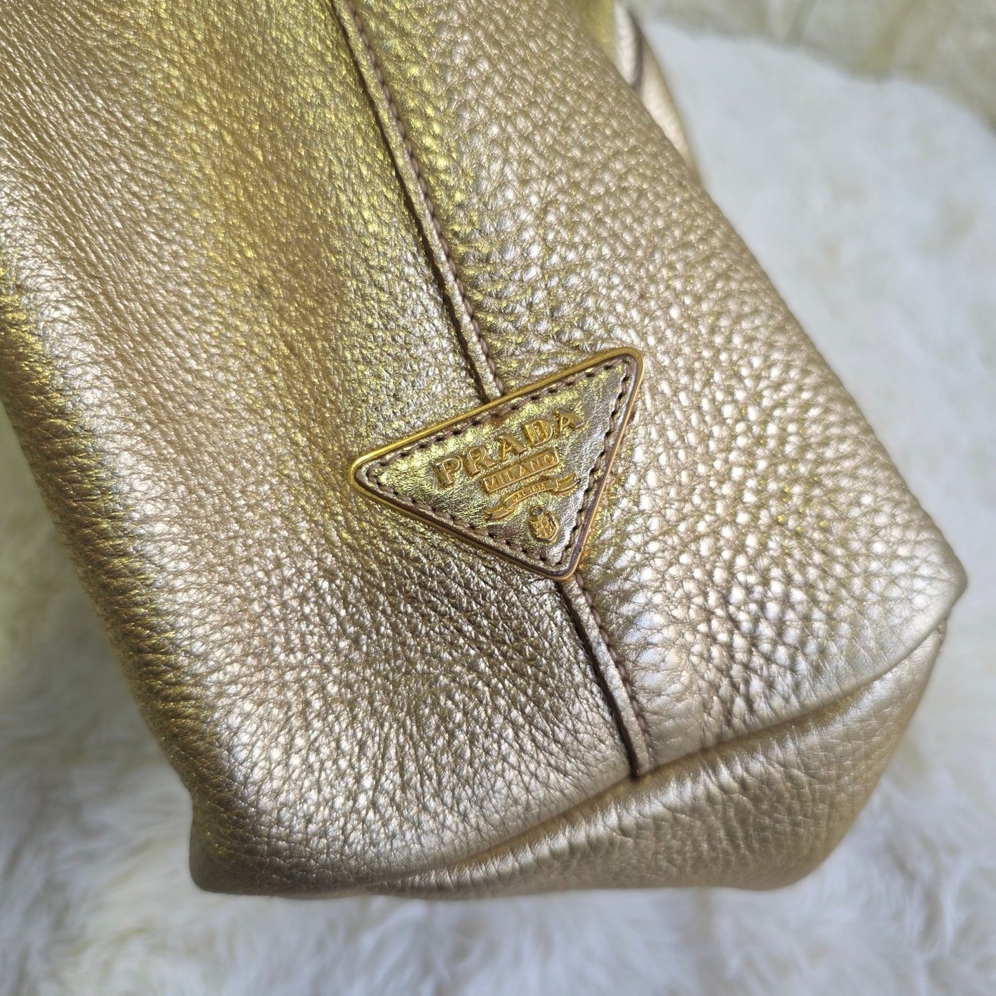 Prada Metallic Leather Tote Bag (Pre-Owned)