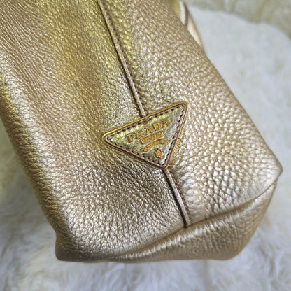 Prada Metallic Leather Tote Bag (Pre-Owned)