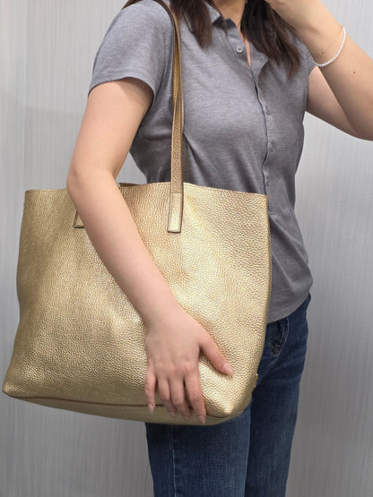 Prada Metallic Leather Tote Bag (Pre-Owned)