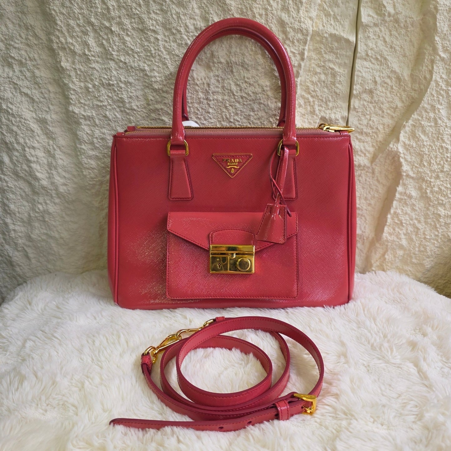 Prada Saffiano Lux 2-Way Handbag (Pre-Owned)