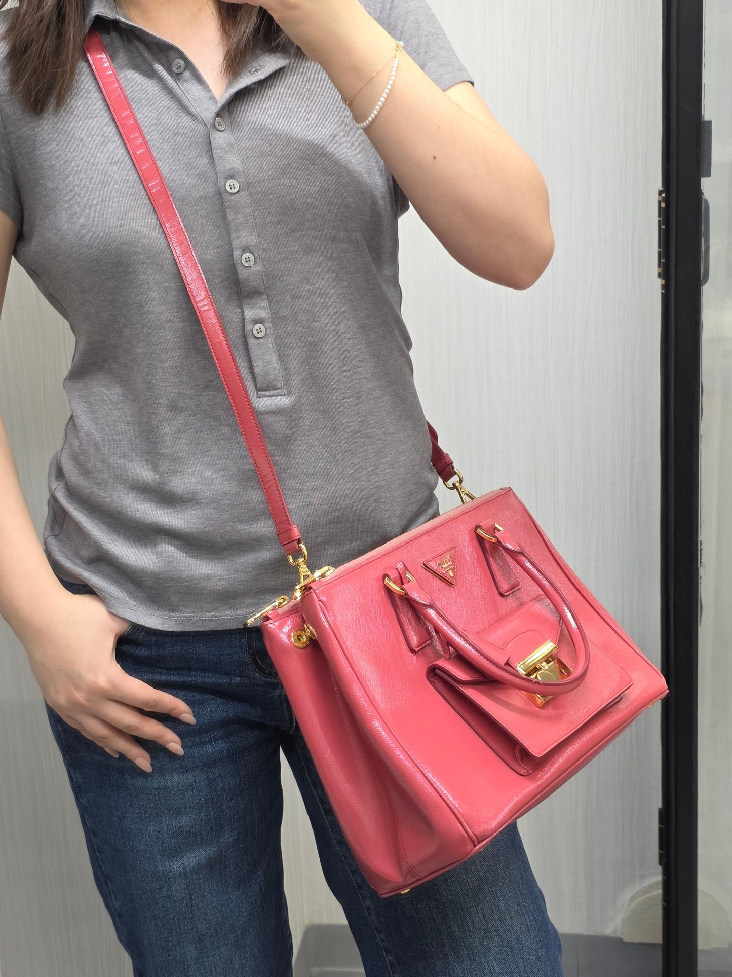 Prada Saffiano Lux 2-Way Handbag (Pre-Owned)