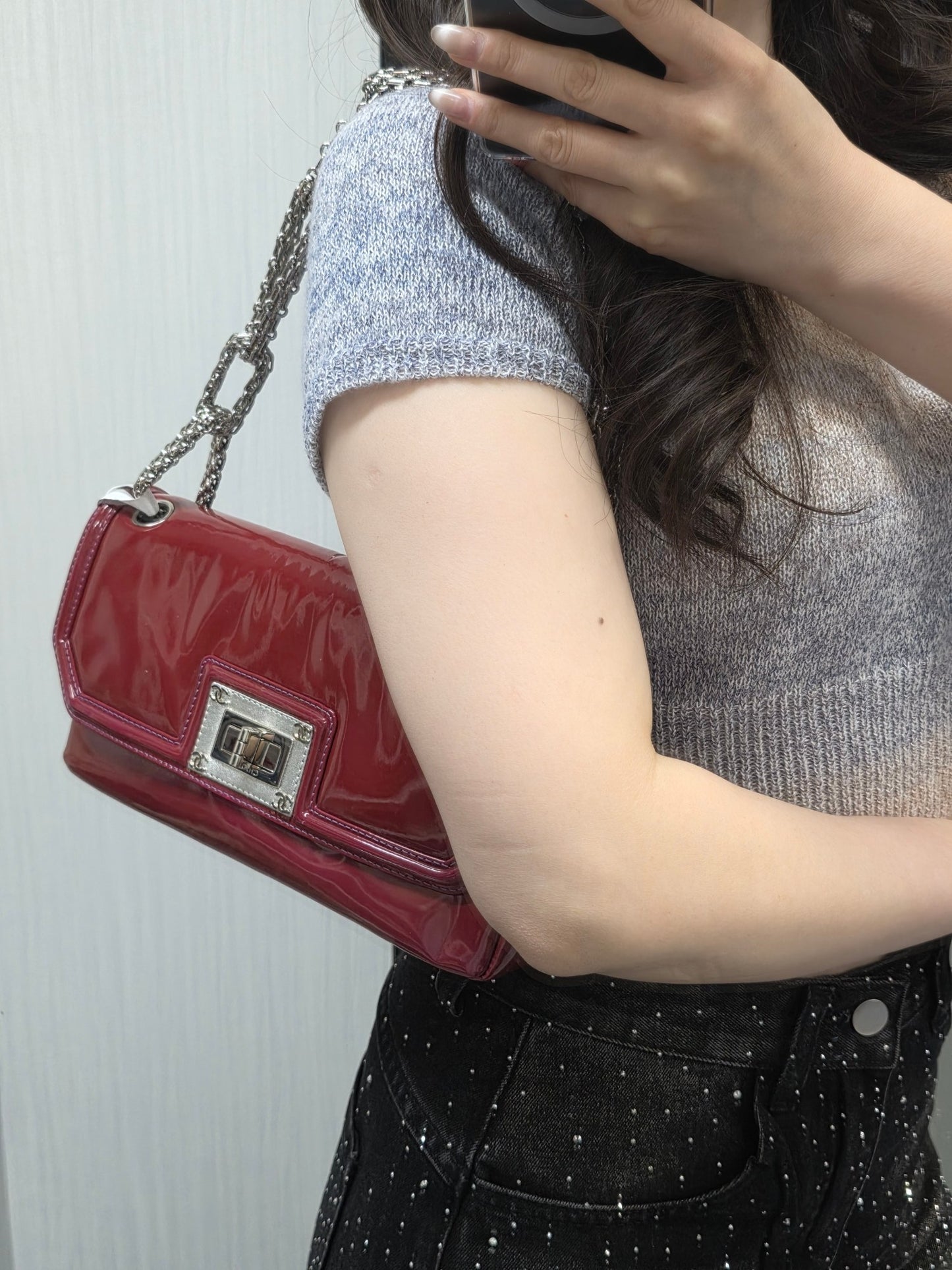 Chanel Reissue Patent Leather Chain Shoulder Bag (Pre-Owned)