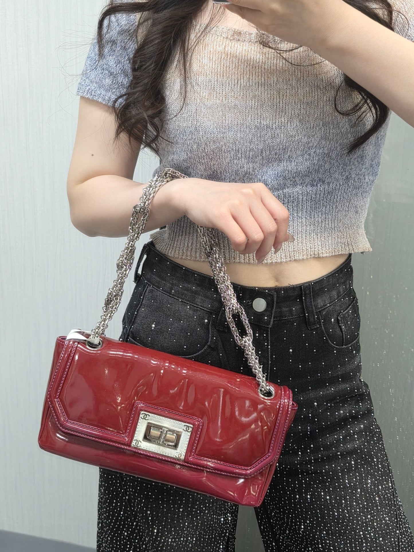 Chanel Reissue Patent Leather Chain Shoulder Bag (Pre-Owned)