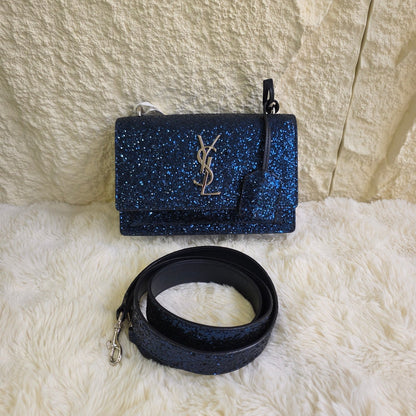 Saint Laurent YSL Glitter Chain Wallet Bag (Pre-Owned)