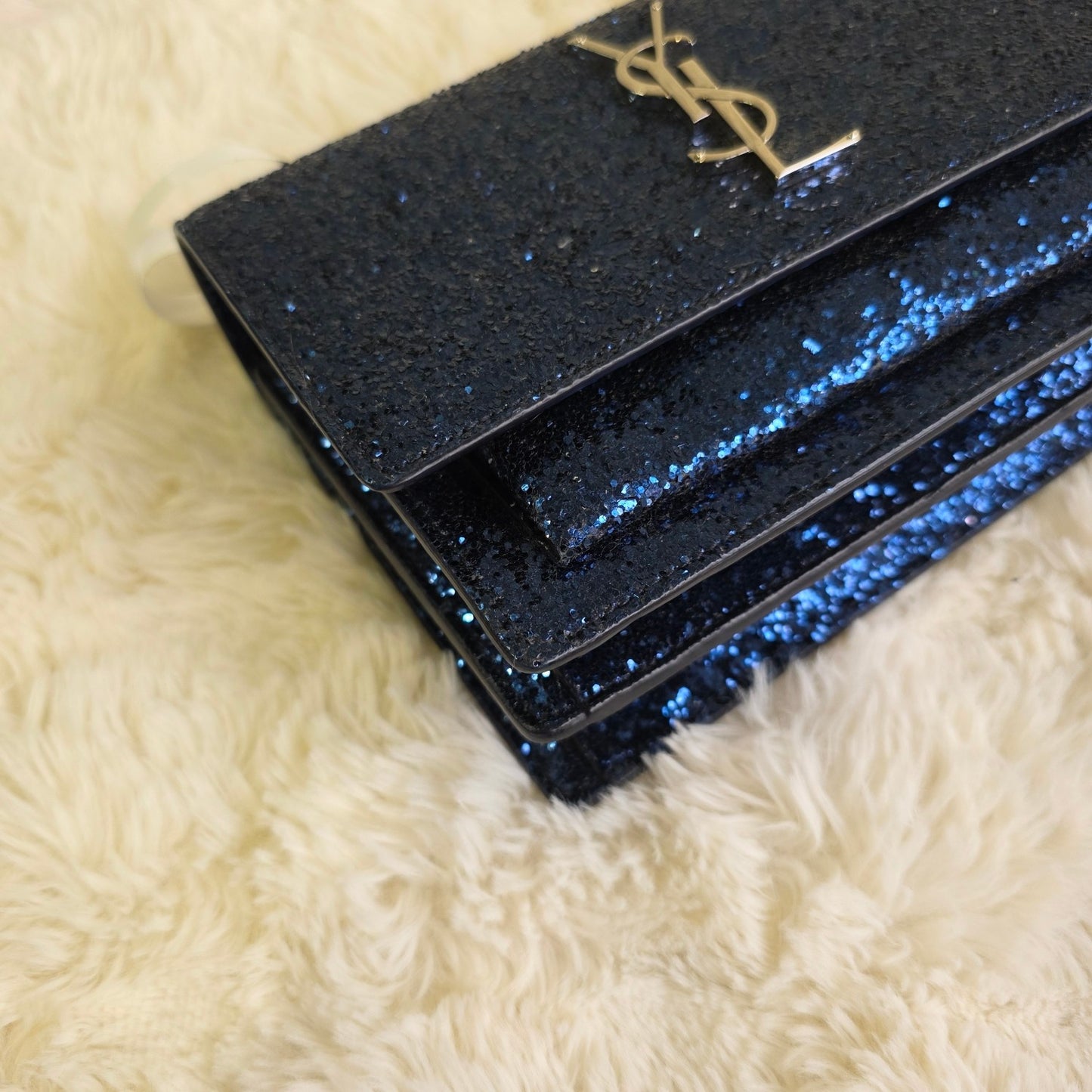 Saint Laurent YSL Glitter Chain Wallet Bag (Pre-Owned)