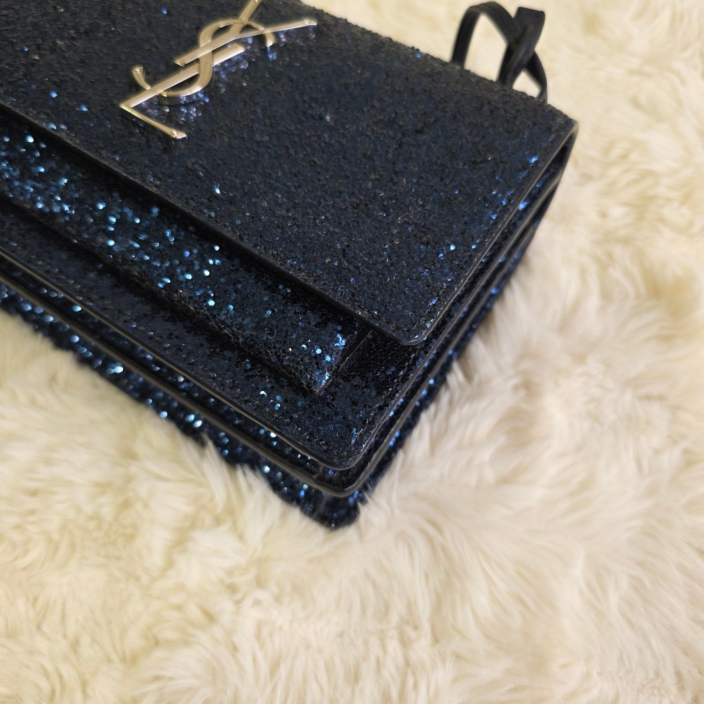 Saint Laurent YSL Glitter Chain Wallet Bag (Pre-Owned)