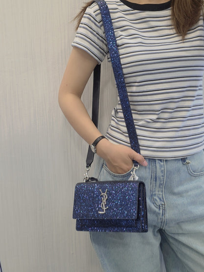 Saint Laurent YSL Glitter Chain Wallet Bag (Pre-Owned)