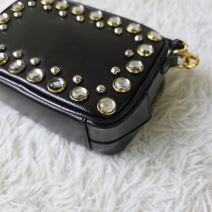 Prada Saffiano Leather Crystal Mini Bag (Pre-Owned)