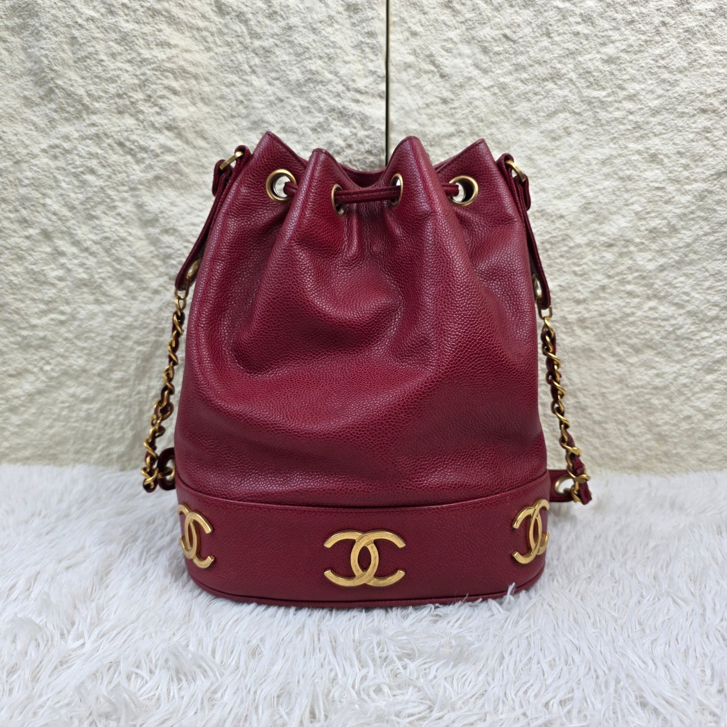 Chanel Caviar Leather Drawstring Bucket Bag (Pre-Owned)