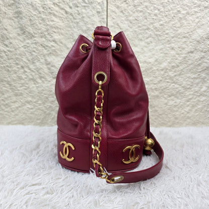 Chanel Caviar Leather Drawstring Bucket Bag (Pre-Owned)