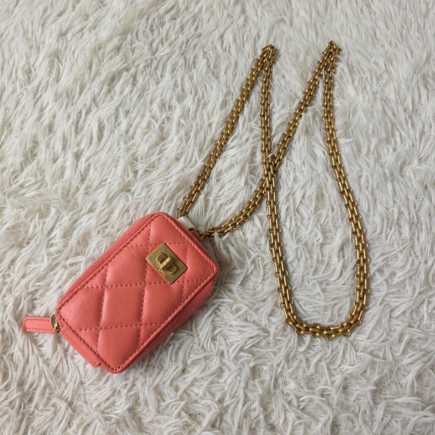 Chanel Quilted Leather Chain Mini Pouch (Pre-Owned)