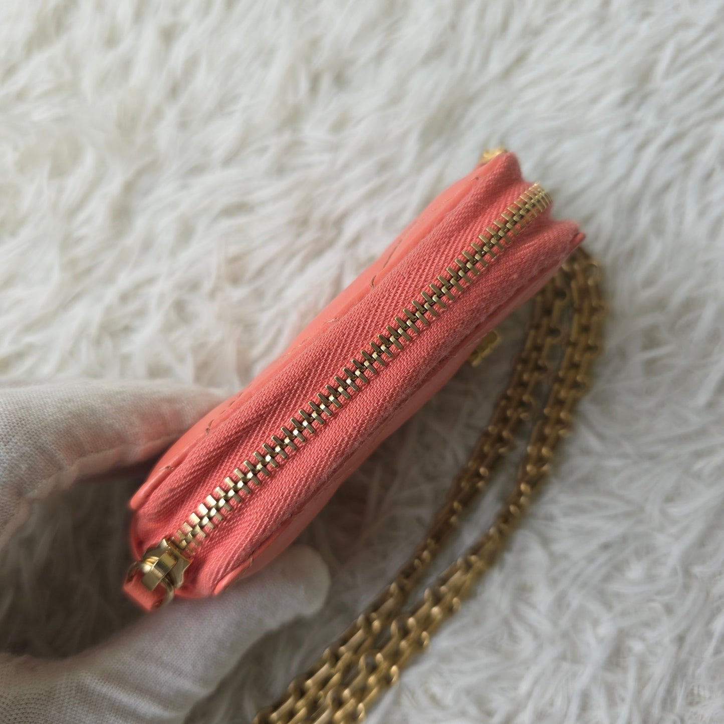 Chanel Quilted Leather Chain Mini Pouch (Pre-Owned)