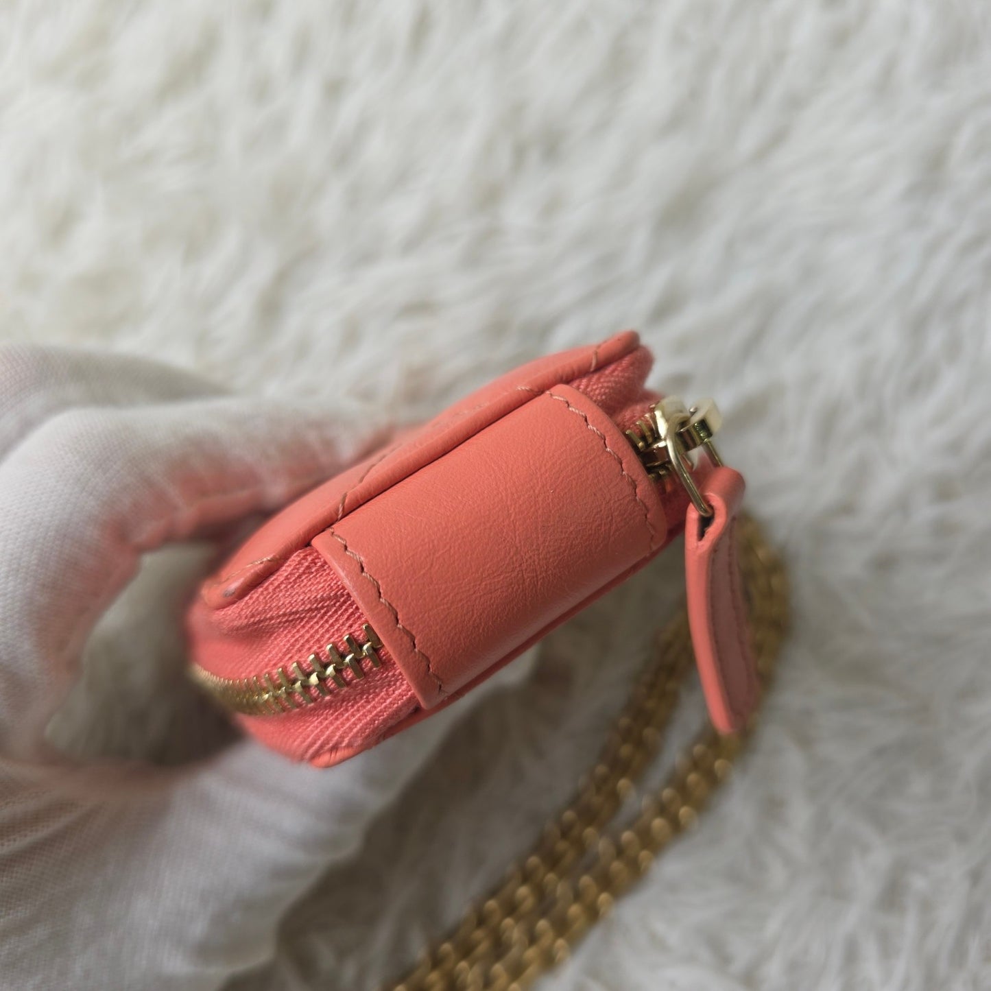Chanel Quilted Leather Chain Mini Pouch (Pre-Owned)