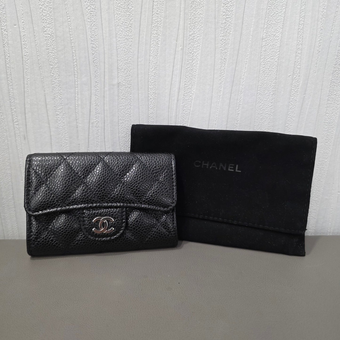 Chanel Quilted Python Leather Wallet (Pre-Owned)