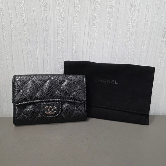 Chanel Quilted Python Leather Wallet (Pre-Owned)