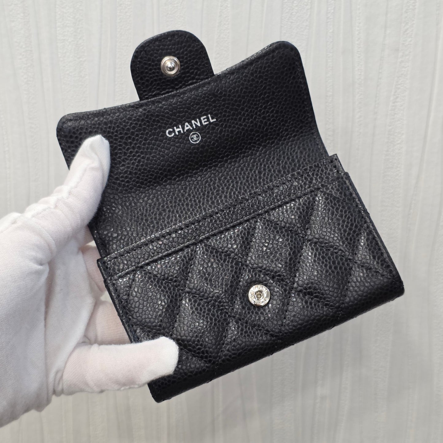 Chanel Quilted Python Leather Wallet (Pre-Owned)