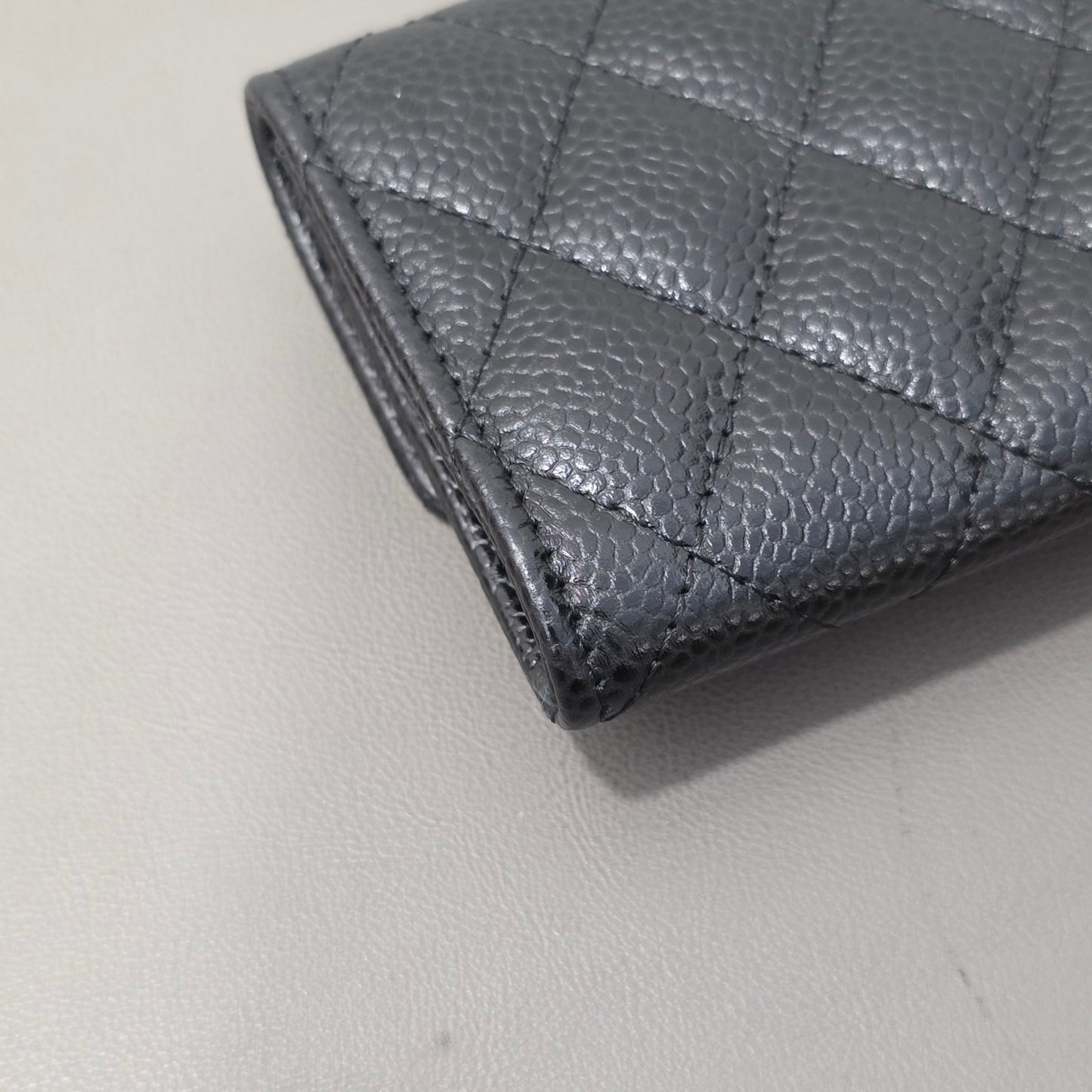 Chanel Quilted Python Leather Wallet (Pre-Owned)