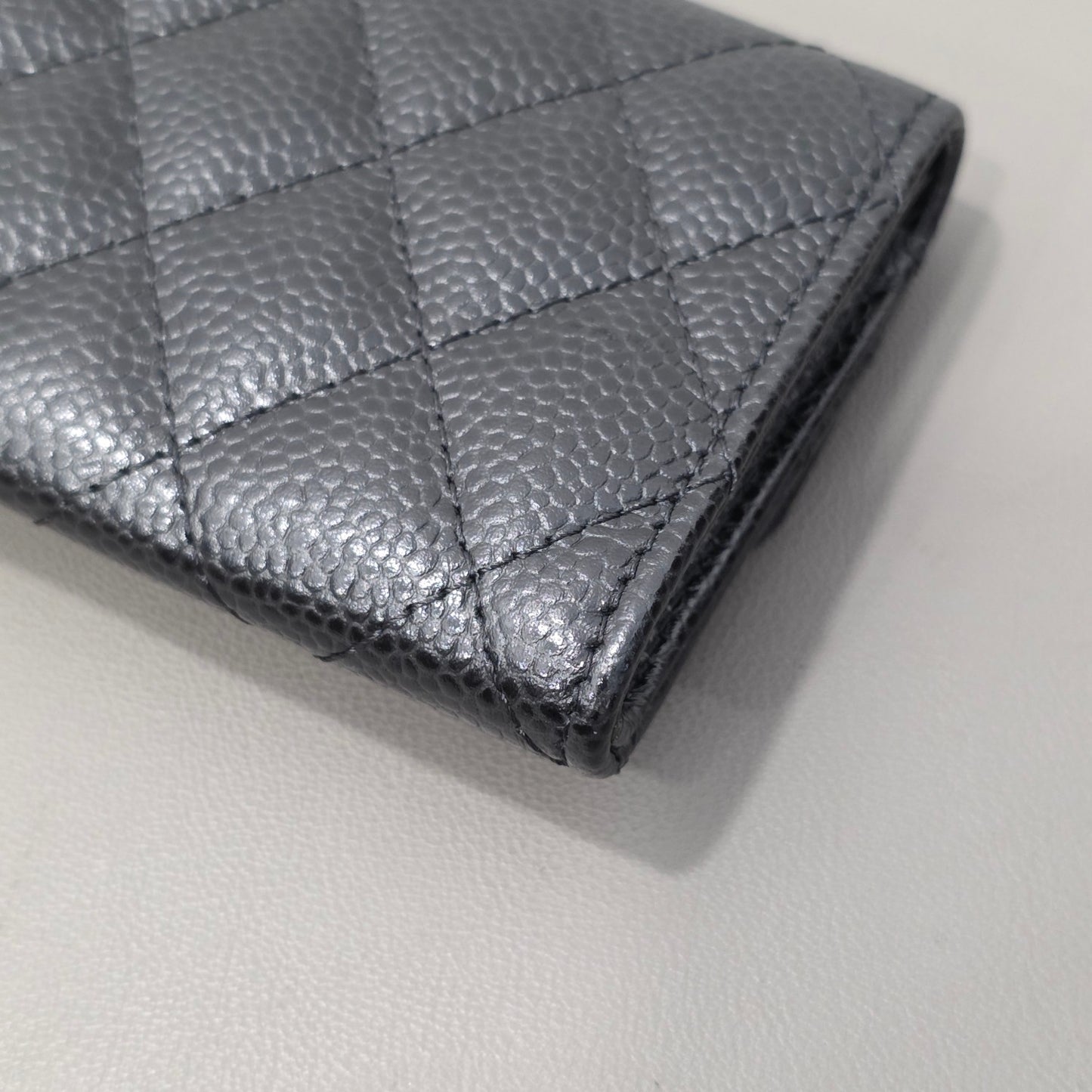 Chanel Quilted Python Leather Wallet (Pre-Owned)