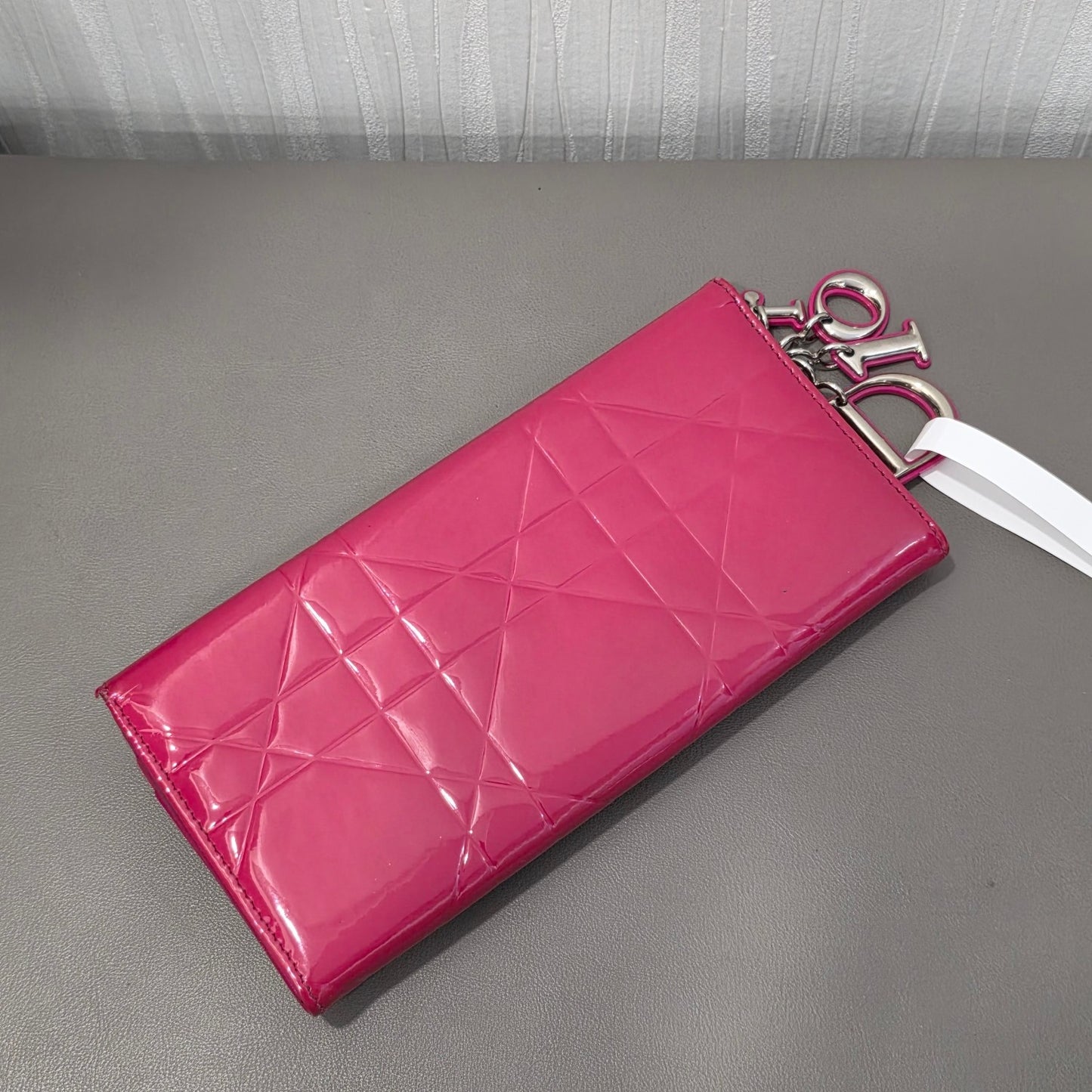 Dior Cannage Patent Leather Long Wallet (Pre-Owned)