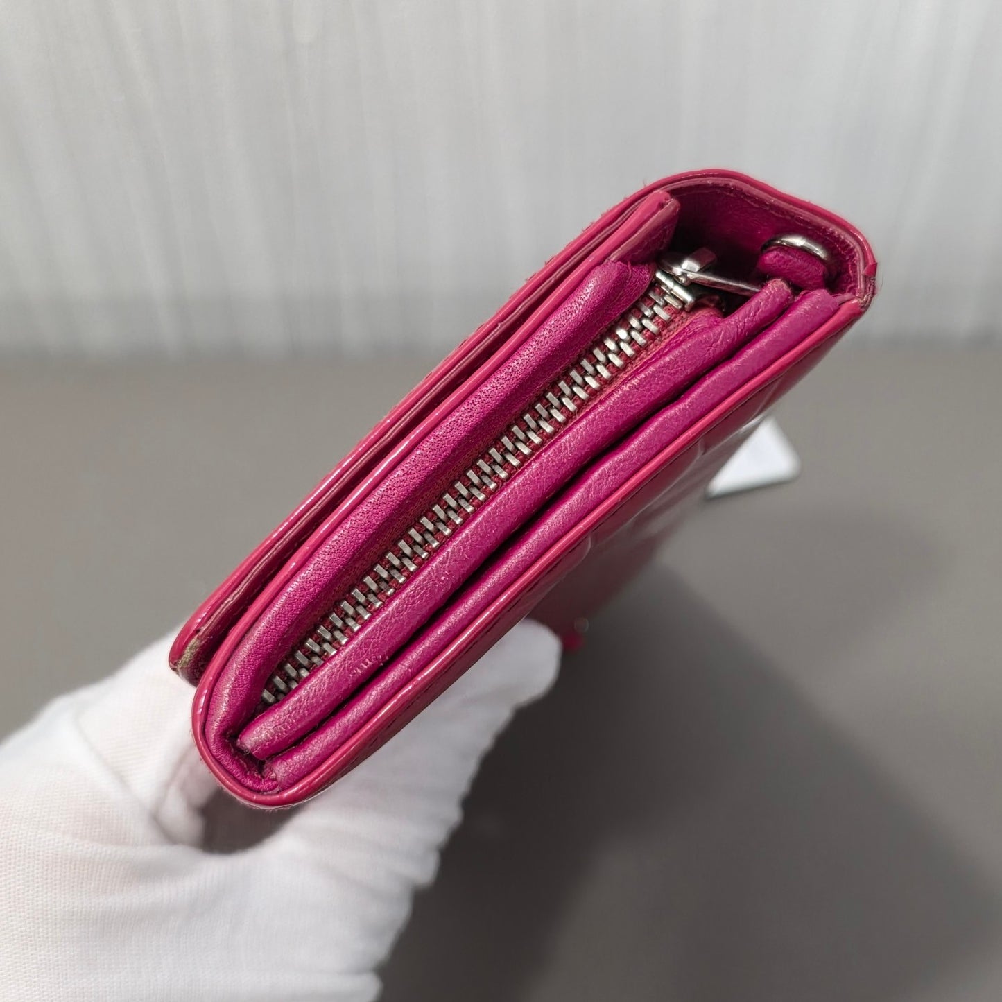 Dior Cannage Patent Leather Long Wallet (Pre-Owned)