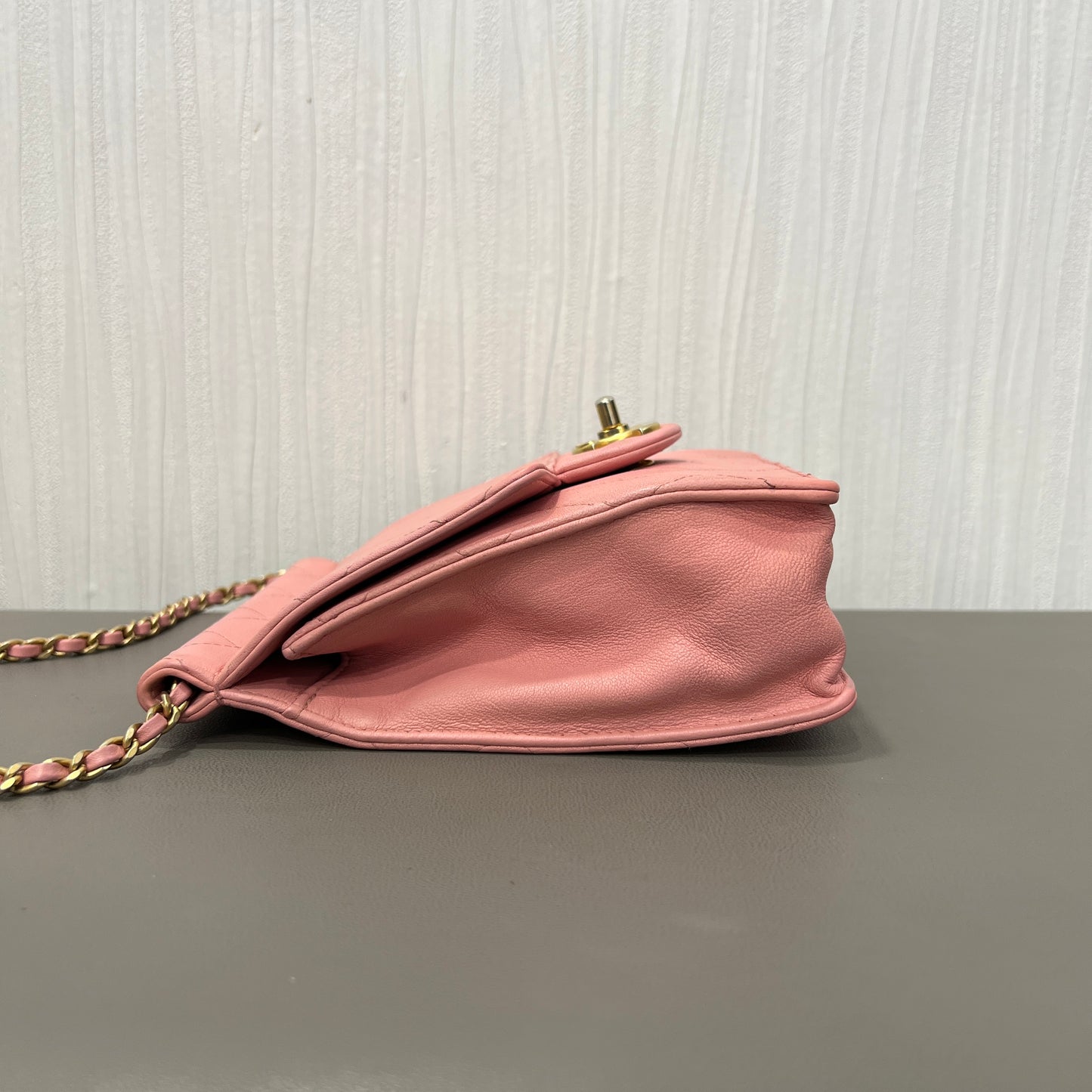 Chanel Quilted Leather Chain Wallet Bag (Pre-Owned)