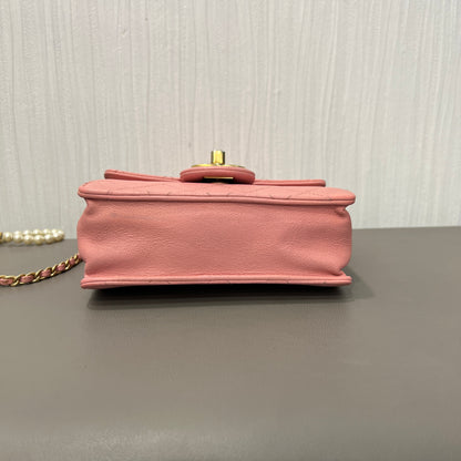 Chanel Quilted Leather Chain Wallet Bag (Pre-Owned)