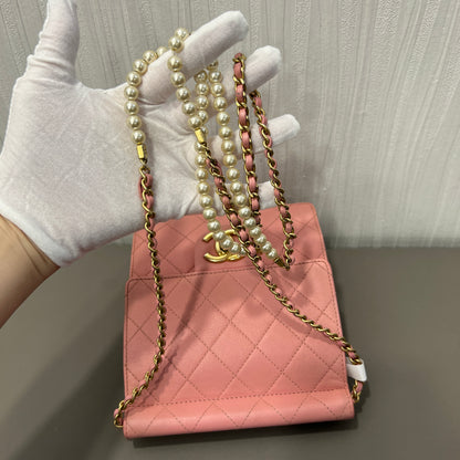Chanel Quilted Leather Chain Wallet Bag (Pre-Owned)
