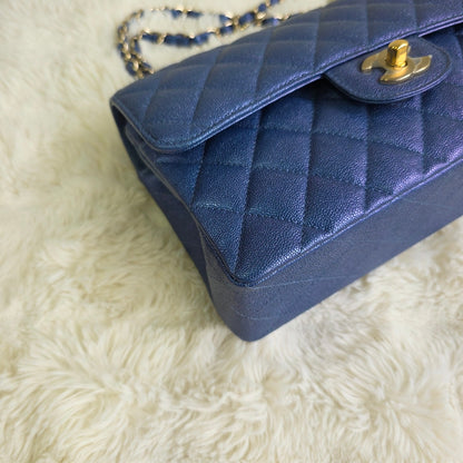 Chanel Quilted Metallic Leather Chain Wallet Bag (Pre-Owned)