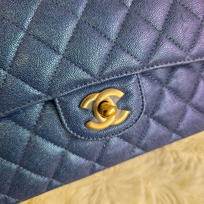 Chanel Quilted Metallic Leather Chain Wallet Bag (Pre-Owned)