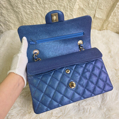 Chanel Quilted Metallic Leather Chain Wallet Bag (Pre-Owned)
