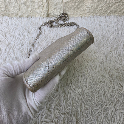 Chanel Quilted Metallic Leather Phone Holder Bag (Pre-Owned)