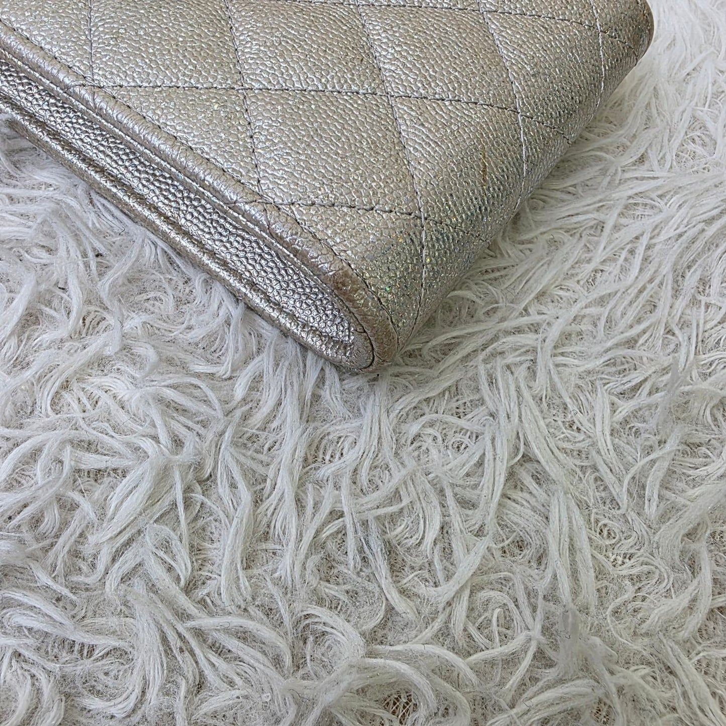 Chanel Quilted Metallic Leather Phone Holder Bag (Pre-Owned)