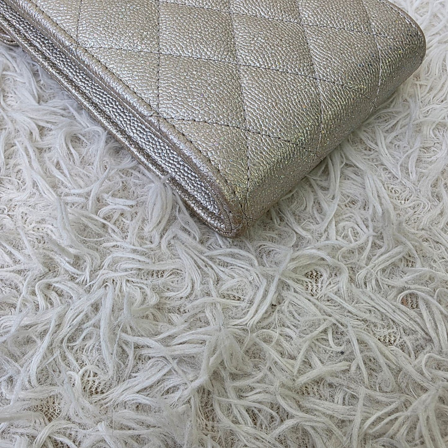 Chanel Quilted Metallic Leather Phone Holder Bag (Pre-Owned)