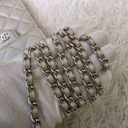 Chanel Quilted Metallic Leather Phone Holder Bag (Pre-Owned)