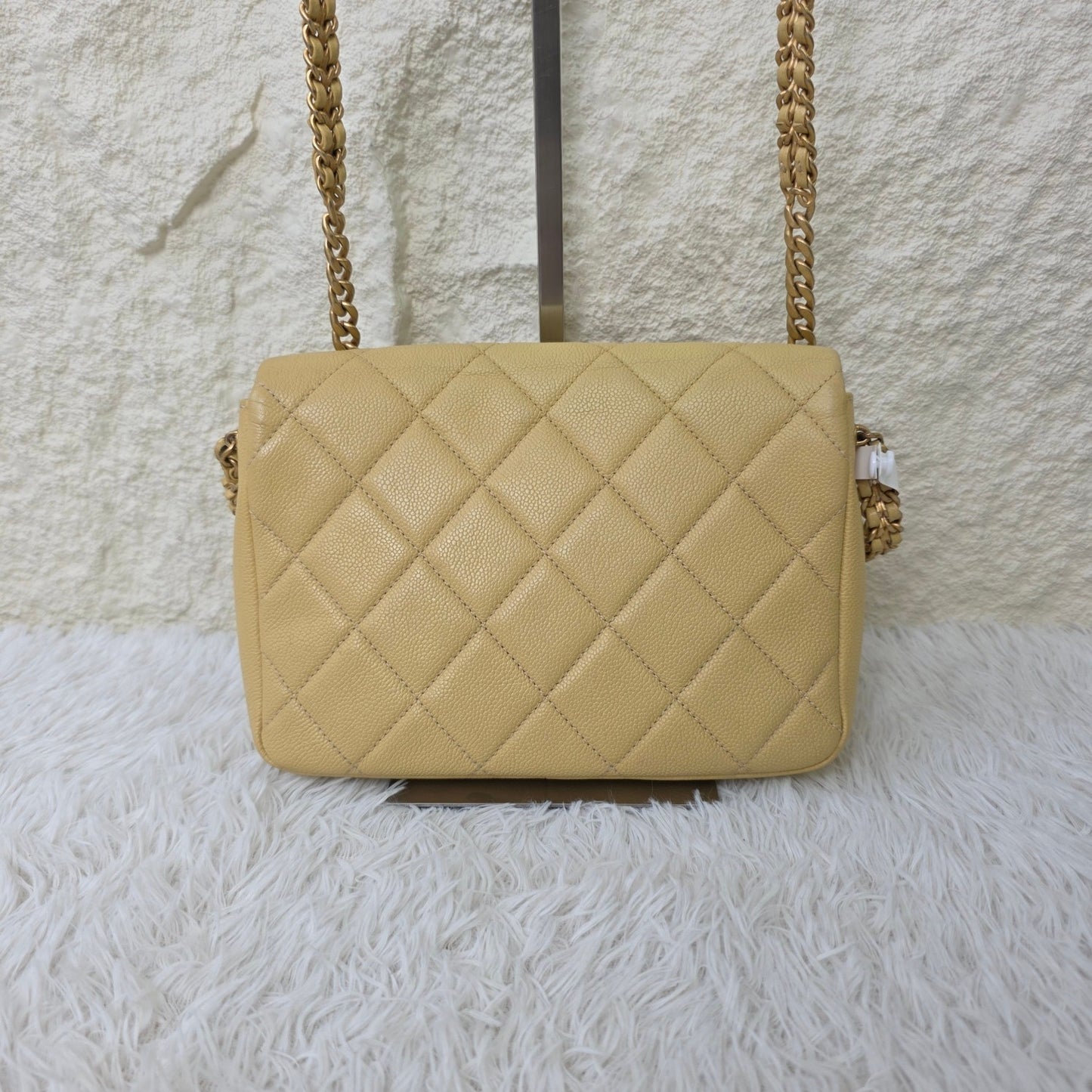 Chanel Quilted Leather Chain Wallet Bag (Pre-Owned)