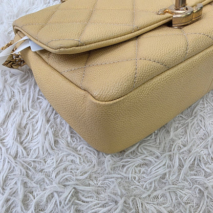Chanel Quilted Leather Chain Wallet Bag (Pre-Owned)