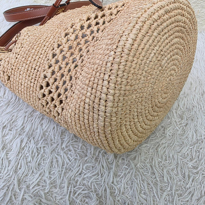 Celine Raffia Drawstring Bucket Bag (Pre-Owned)