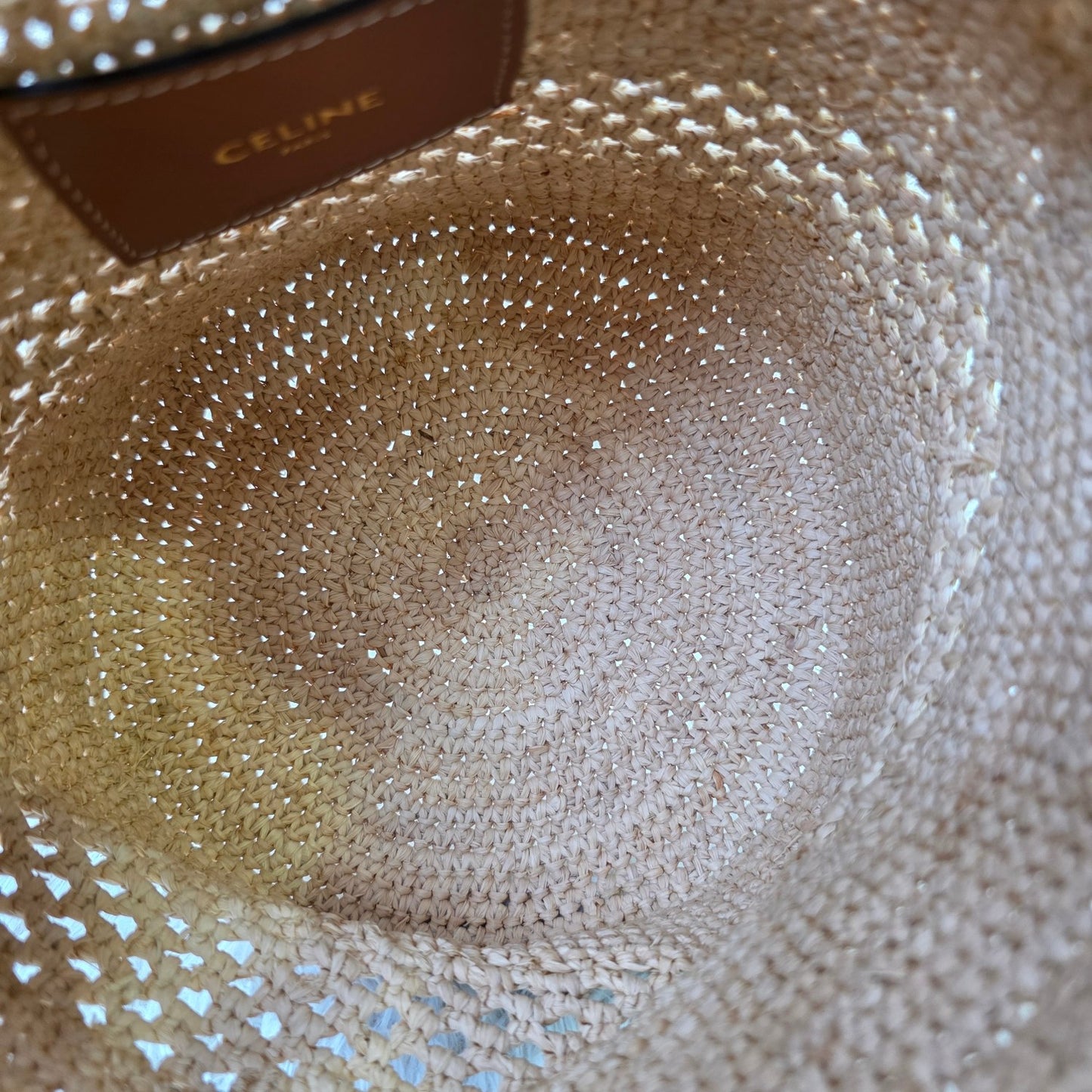 Celine Raffia Drawstring Bucket Bag (Pre-Owned)