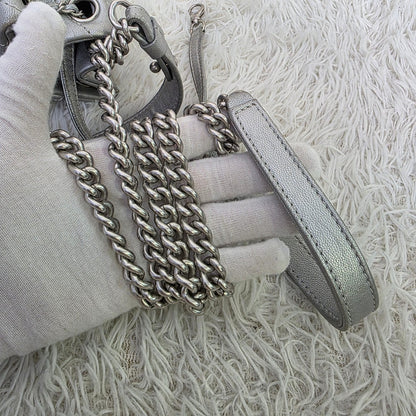 Chanel Studded Metallic Leather Drawstring Bucket Bag (Pre-Owned)