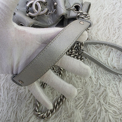 Chanel Studded Metallic Leather Drawstring Bucket Bag (Pre-Owned)