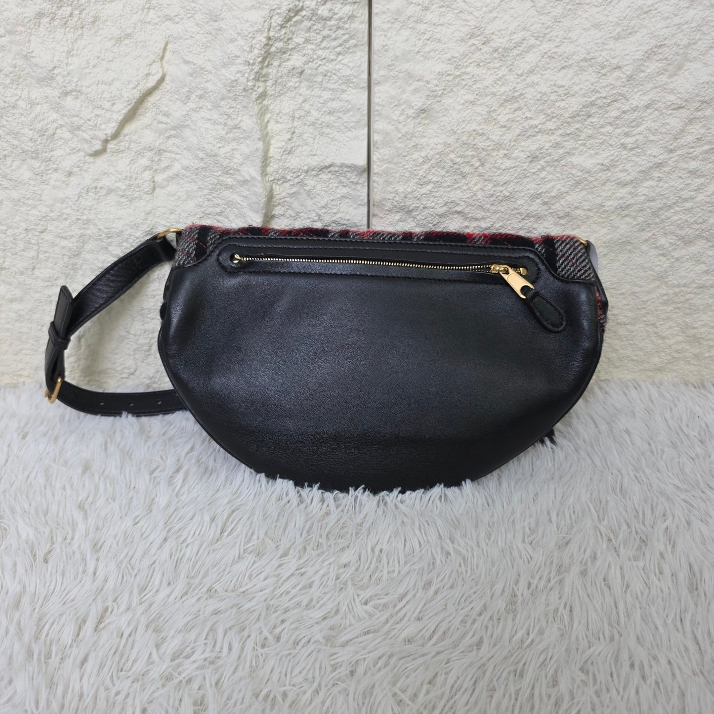 Balenciaga Plaid Logo Shoulder Bag (Pre-Owned)