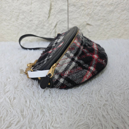 Balenciaga Plaid Logo Shoulder Bag (Pre-Owned)