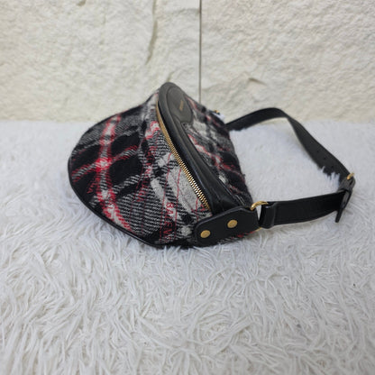 Balenciaga Plaid Logo Shoulder Bag (Pre-Owned)