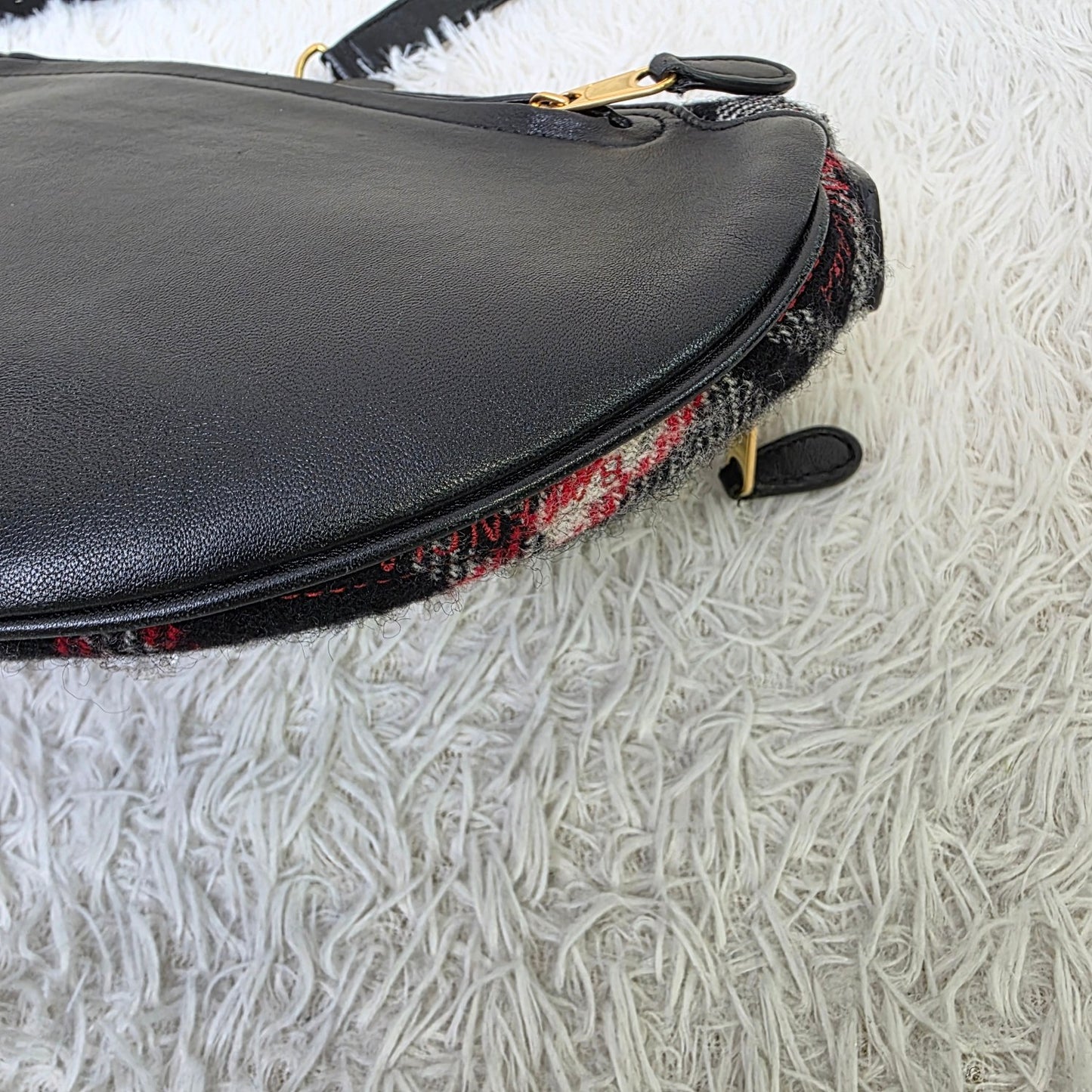 Balenciaga Plaid Logo Shoulder Bag (Pre-Owned)