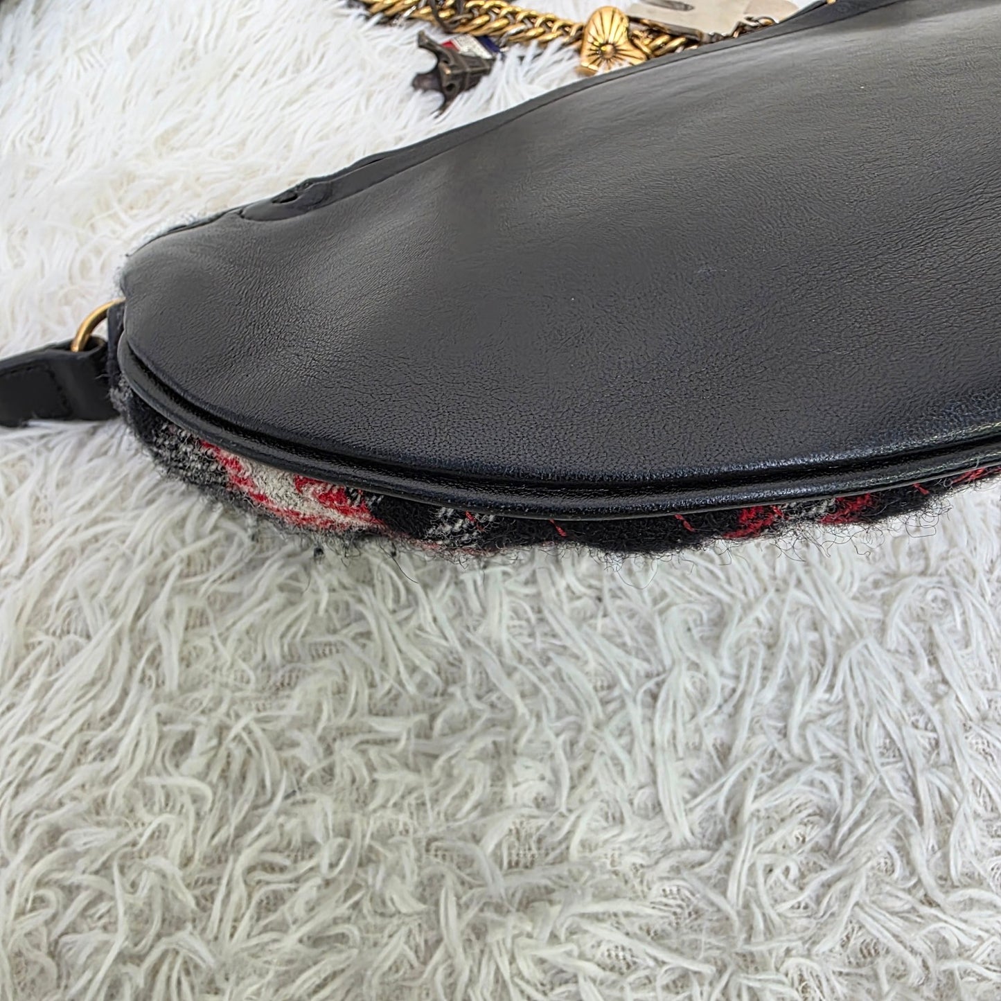 Balenciaga Plaid Logo Shoulder Bag (Pre-Owned)