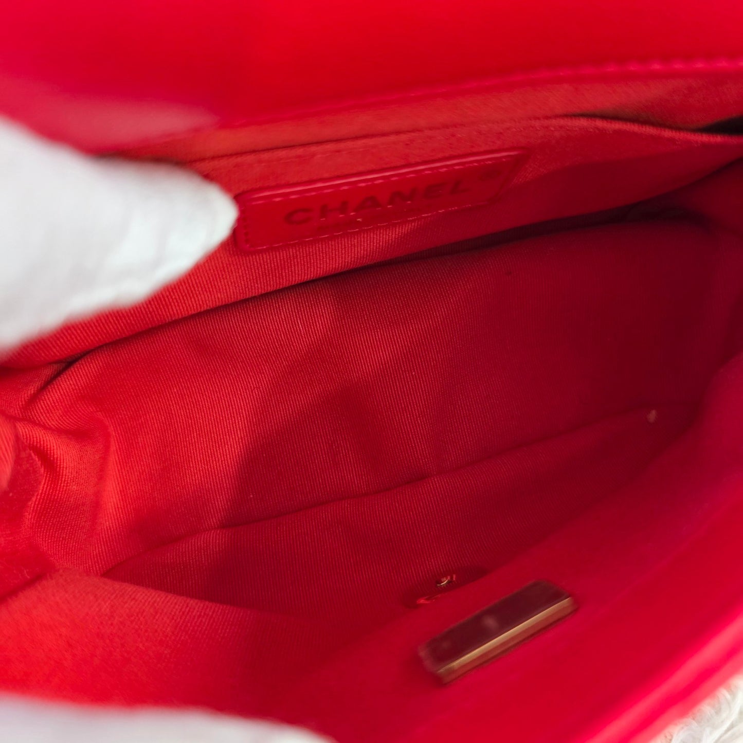 Chanel Red Quilted Lambskin Mini Flap Bag (Pre-Owned)