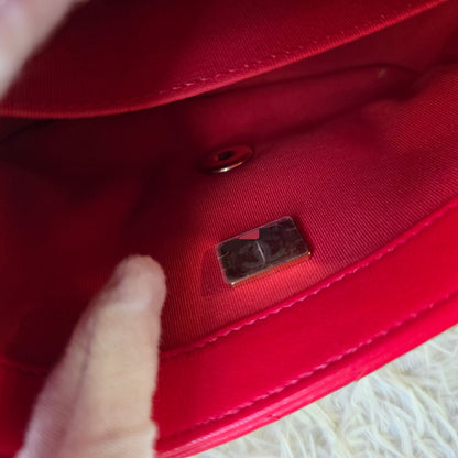 Chanel Red Quilted Lambskin Mini Flap Bag (Pre-Owned)