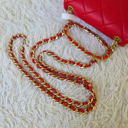 Chanel Red Quilted Lambskin Mini Flap Bag (Pre-Owned)