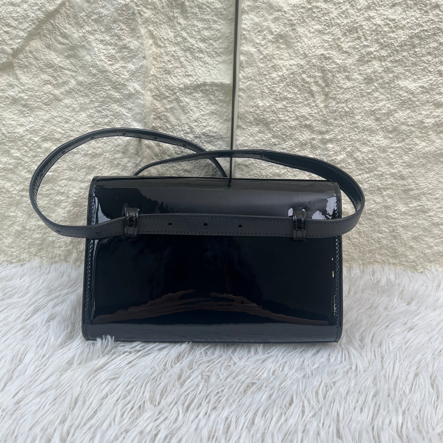 Saint Laurent Black Patent Leather Kate Shoulder Bag (Pre-Owned)